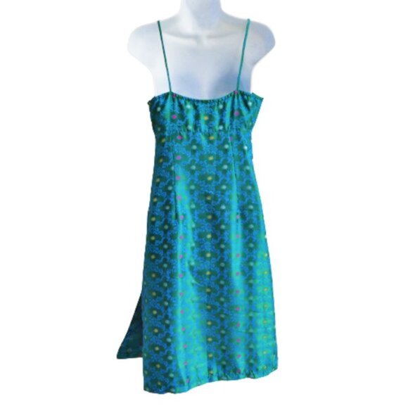 Vintage Y2K 90s Free People Satiny Slip Dress Side YKK Zip Cotton Lining 7 8 - Picture 2 of 10